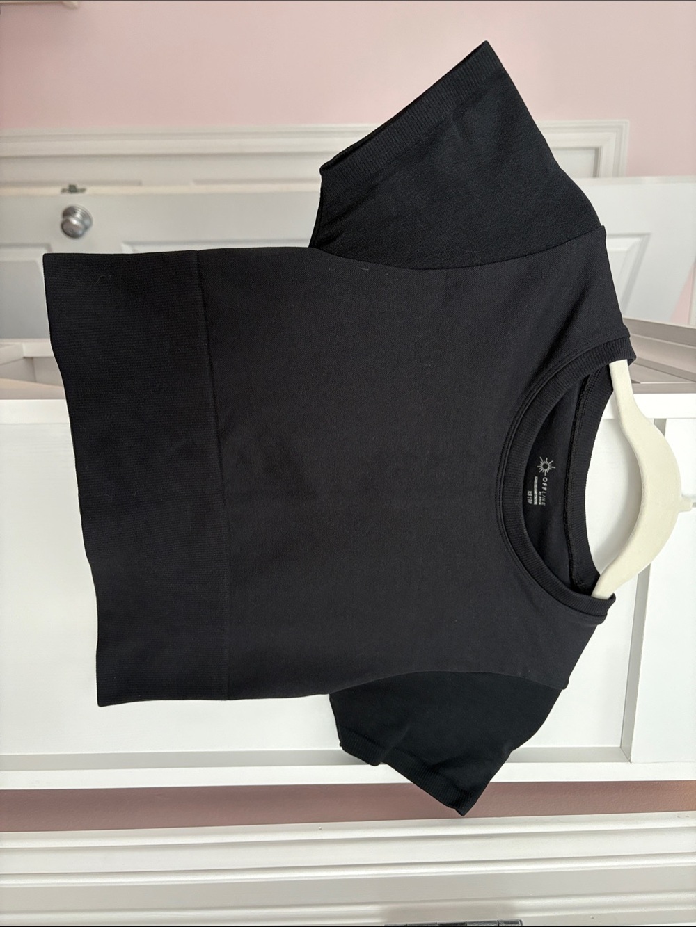 Aerie Offline Black Women's Short Sleeve Crop Top Sz XS